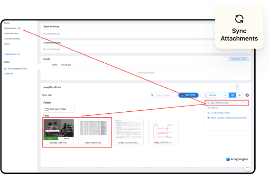 Sync And Share Zoho CRM Attachments To Workdrive